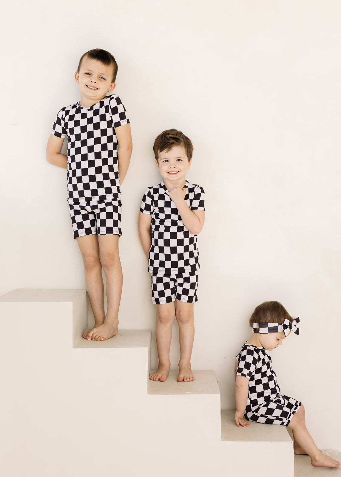 Checkerboard | Bamboo Toddler Short Set