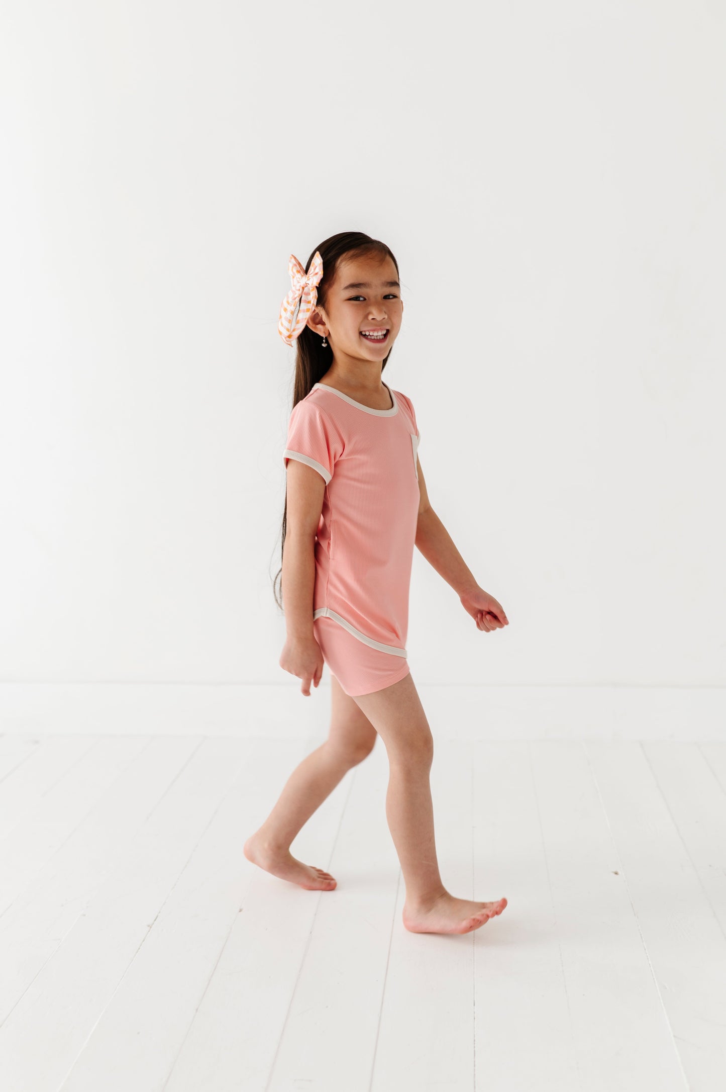 PEACHY | T-Shirt Dress + Shorts RIB SET