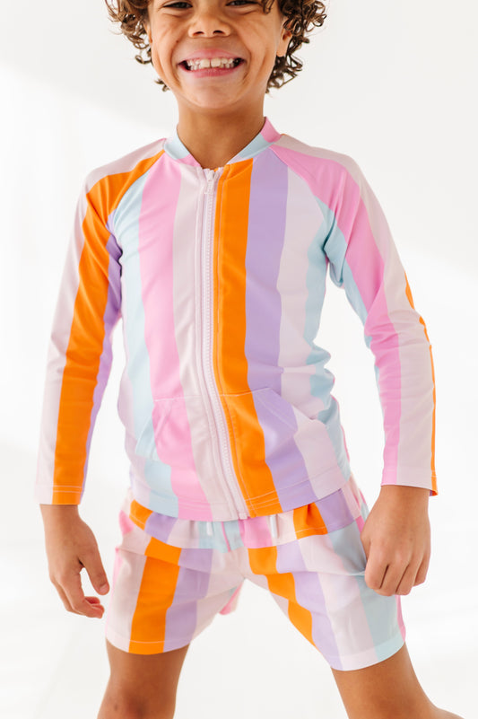 Summer Stripes: RASHGUARD ZIP-UP *SHIRT ONLY!*