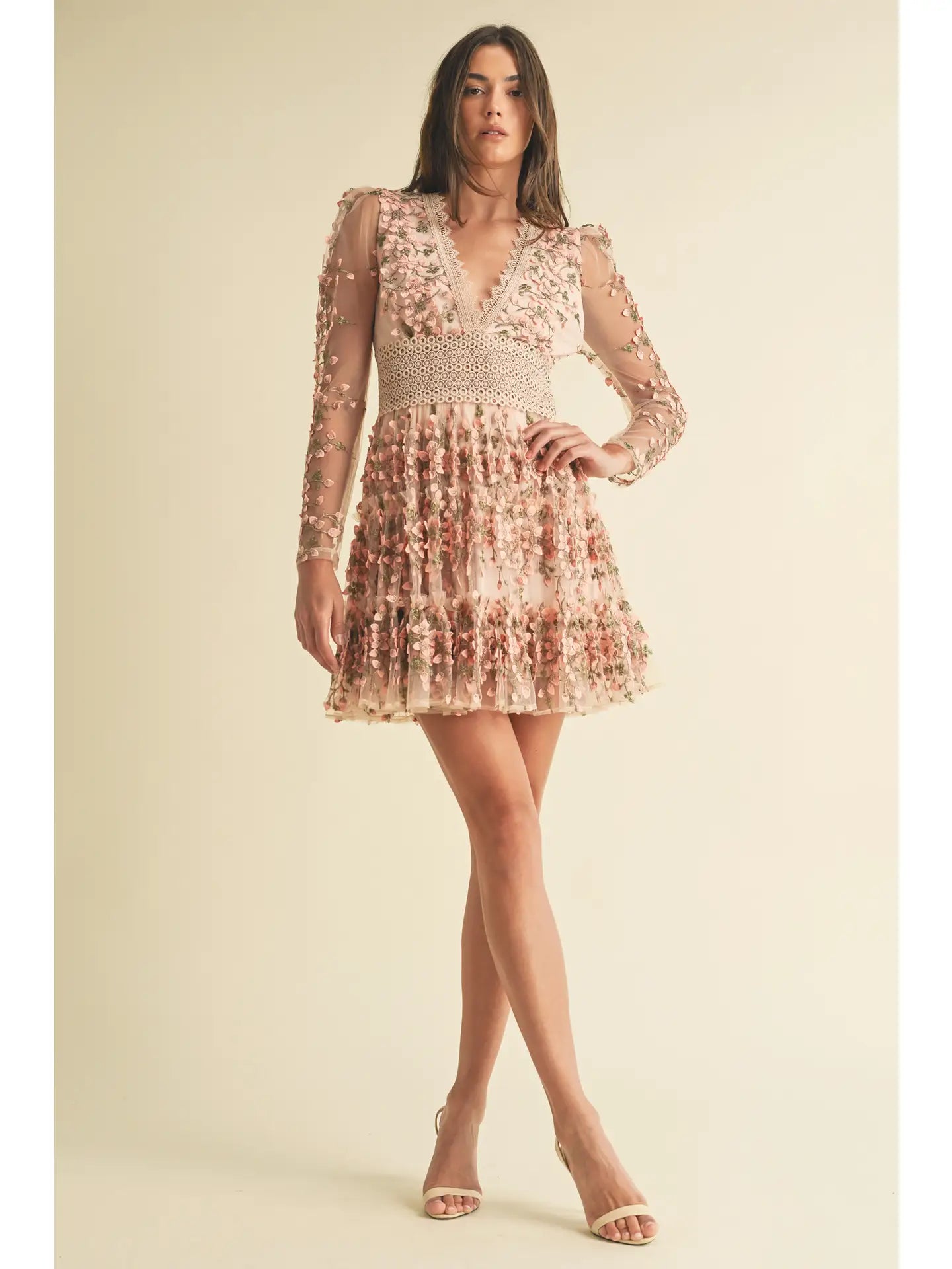 Floral Lace Mini Dress