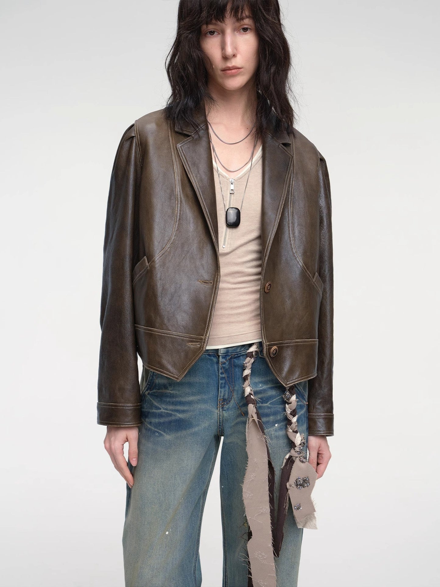 Vintage Old Stories  Waxed Sheepskin Jacket