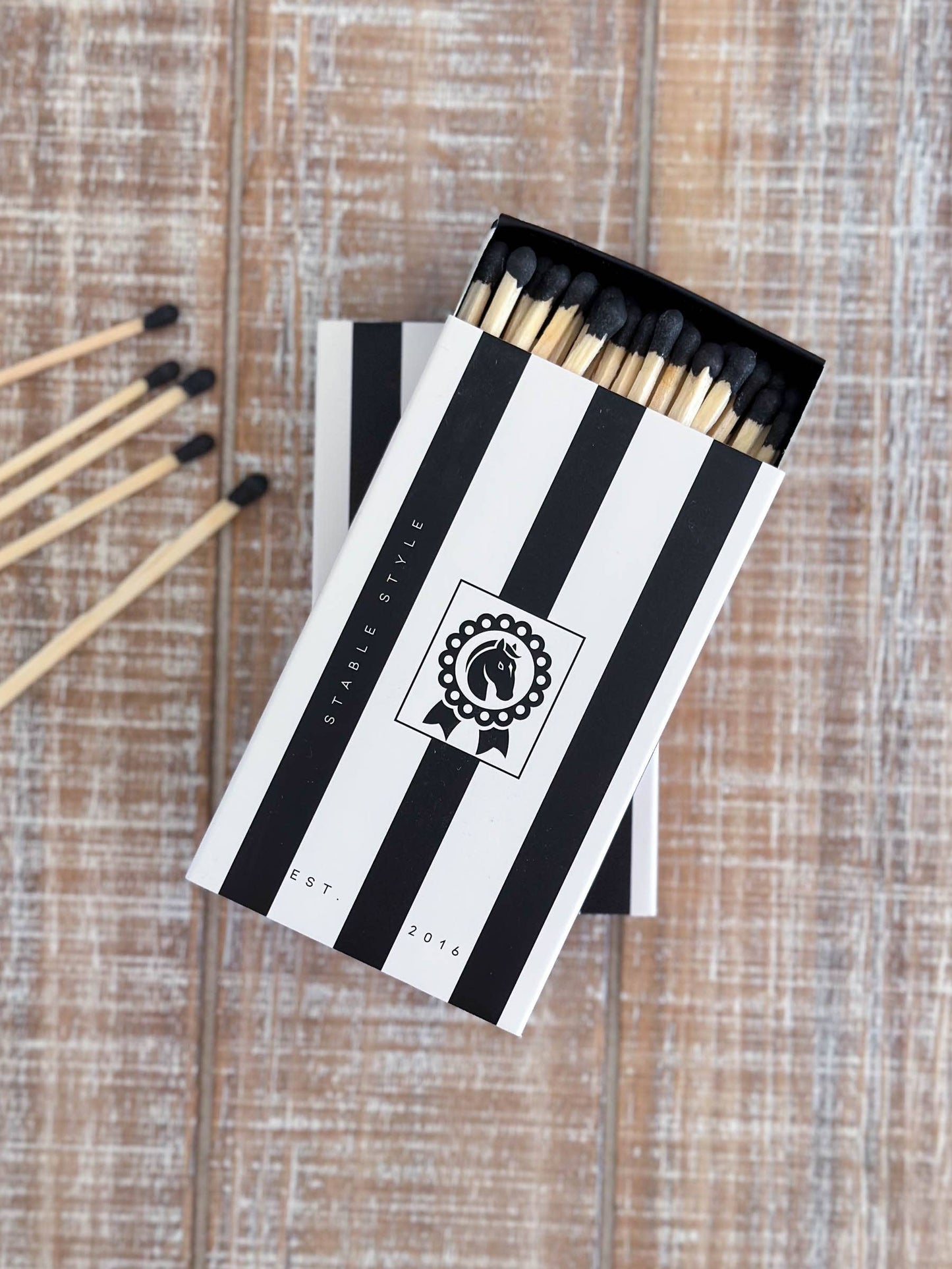 Stable Style - Oversized Black & White Striped Equestrian Matches
