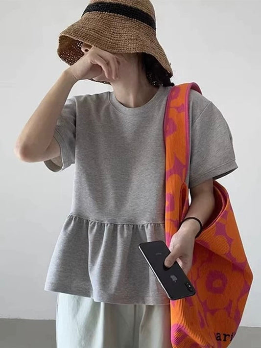 Ruffled Puff Sleeve T-Shirt