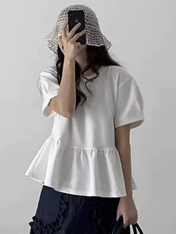 Ruffled Puff Sleeve T-Shirt