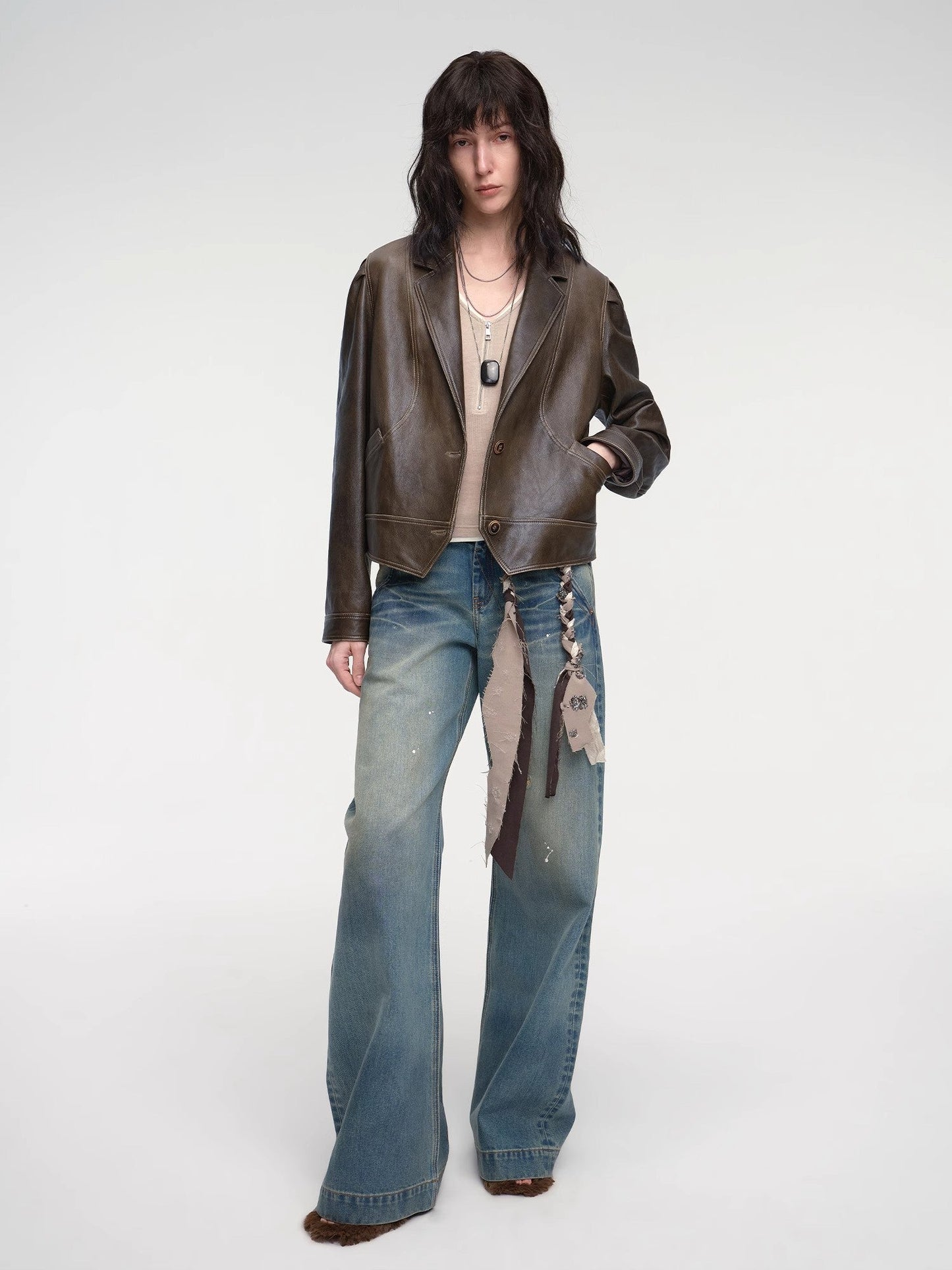 Vintage Old Stories  Waxed Sheepskin Jacket