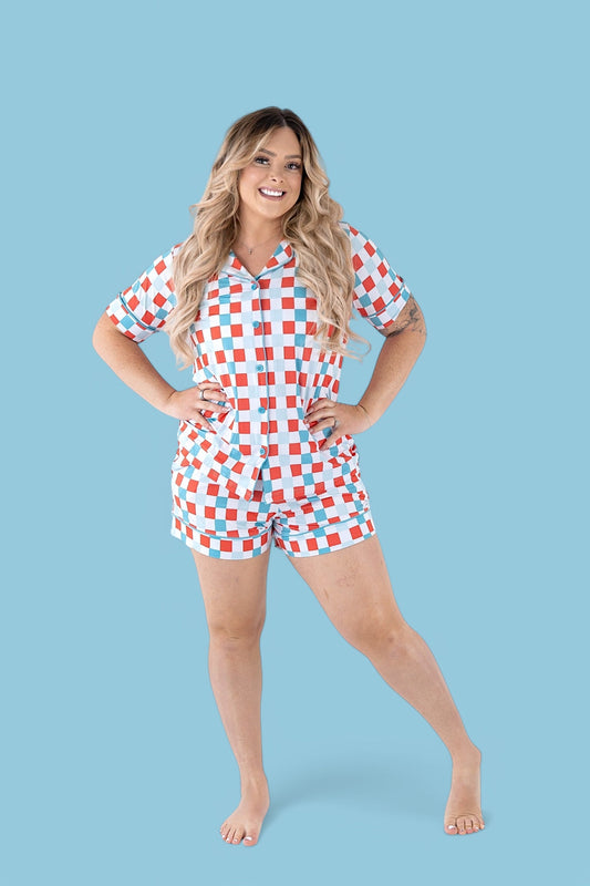 USA CHECKERS WOMEN’S DREAM SHORT SET