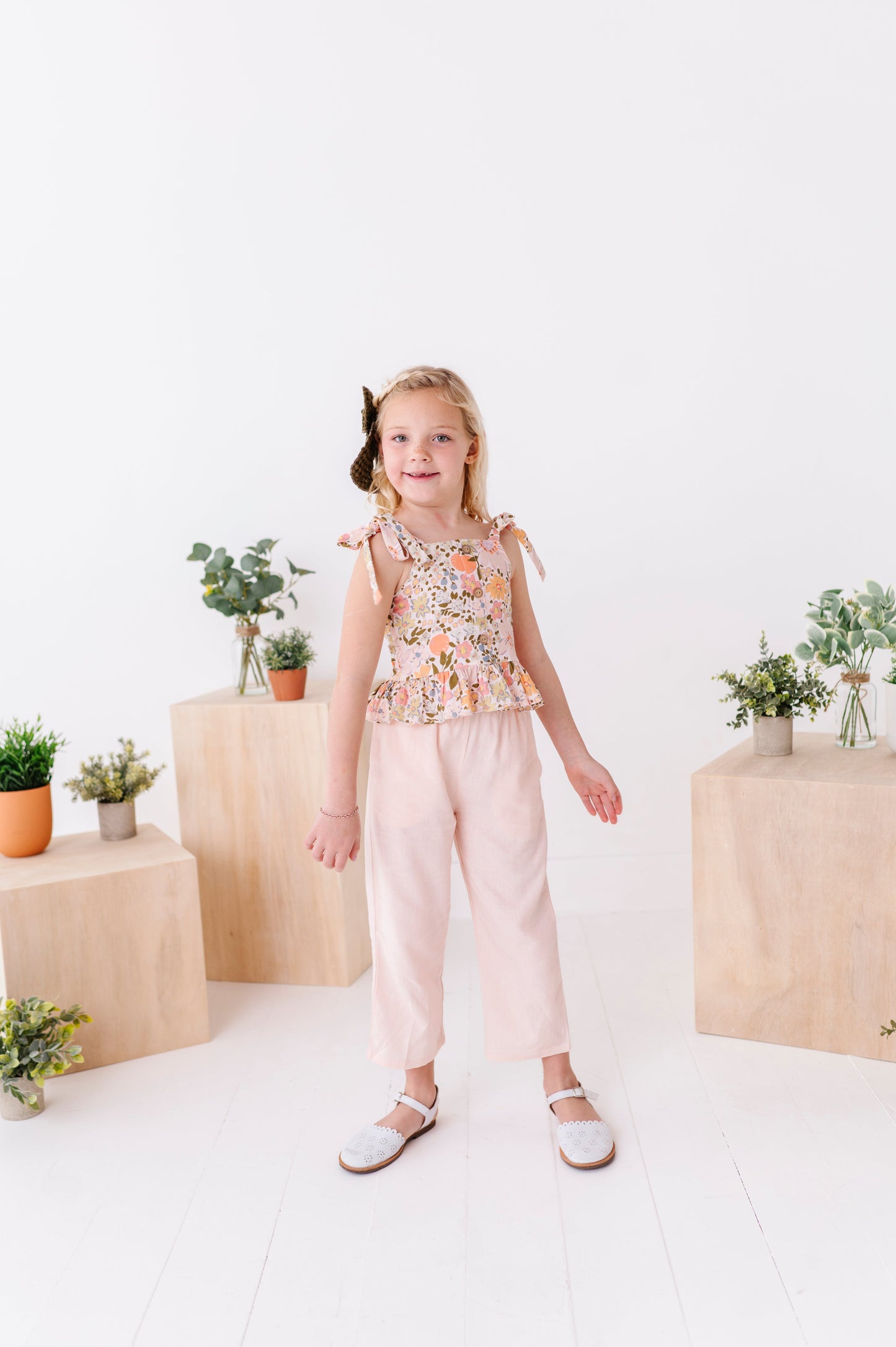 Vintage Blooms | Peplum + Crop Pants Set