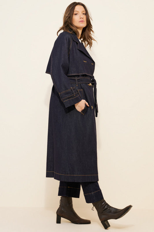 Loya Denim Trench Coat
