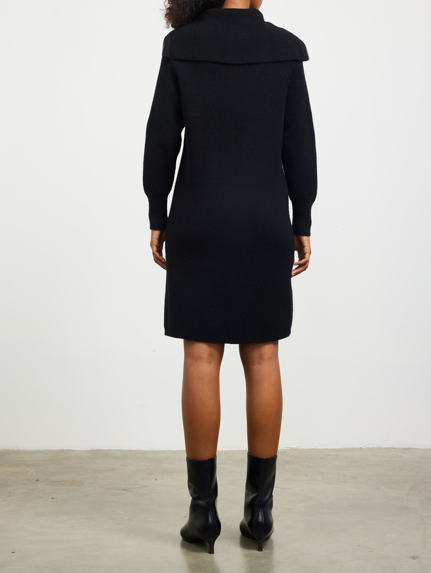 Zip Up Mock Sweater Dress