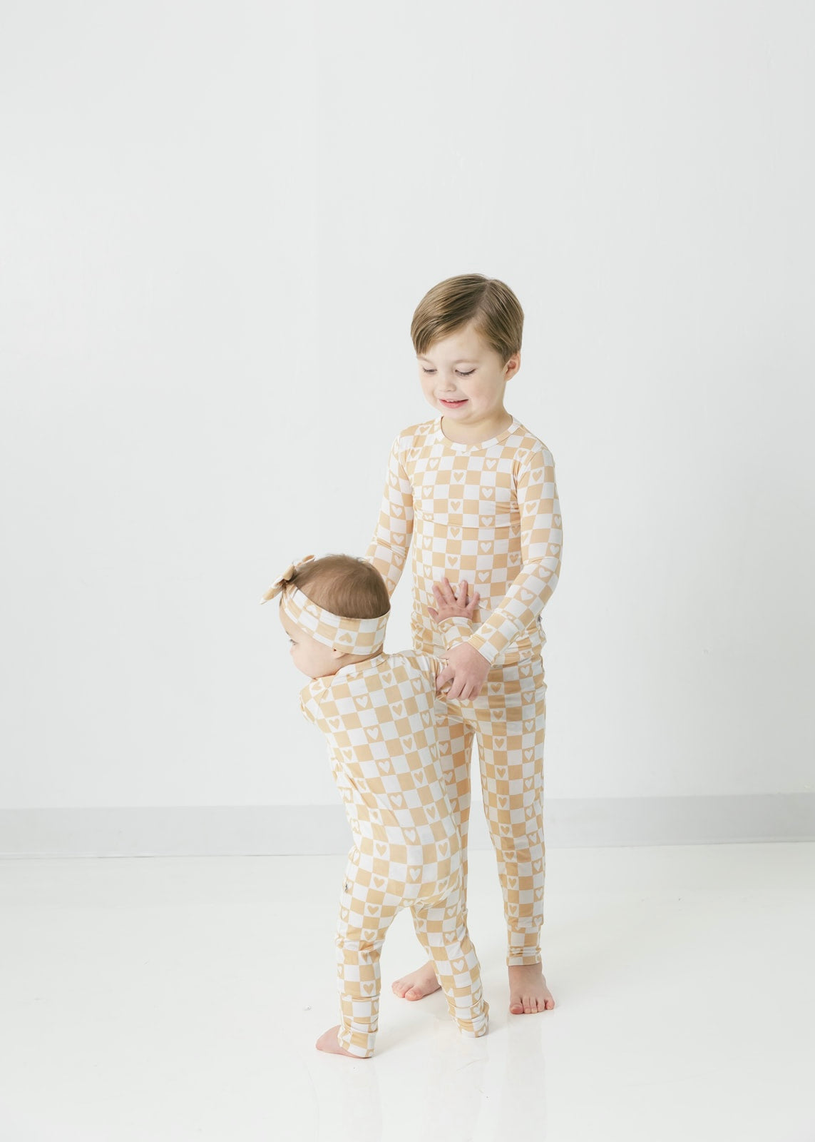 Checker Hearts | Bamboo Two Piece Pajamas