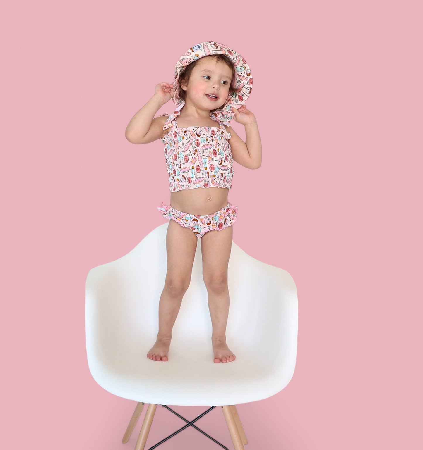 FUN IN THE SUN DREAM SMOCKED TANKINI TWO PIECE SWIM SUIT
