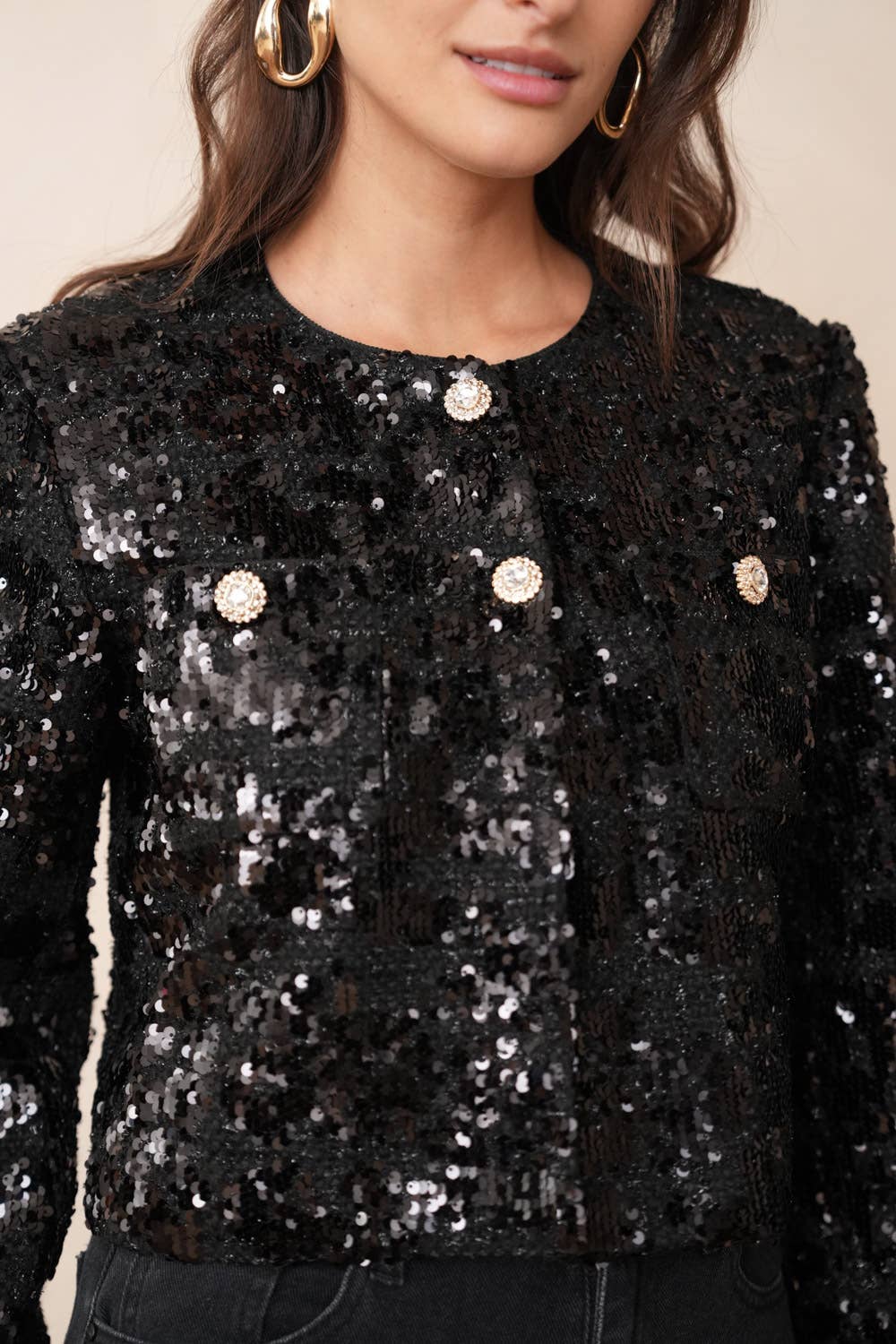Sequin Tweed Jacket