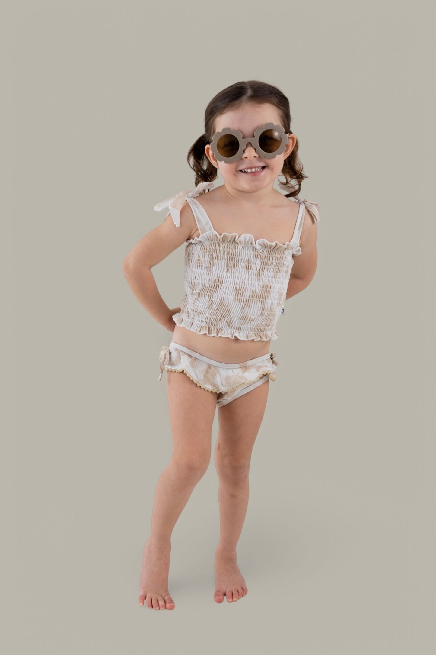 SANDY SHORES DREAM SMOCKED TWO PIECE SWIM SUIT