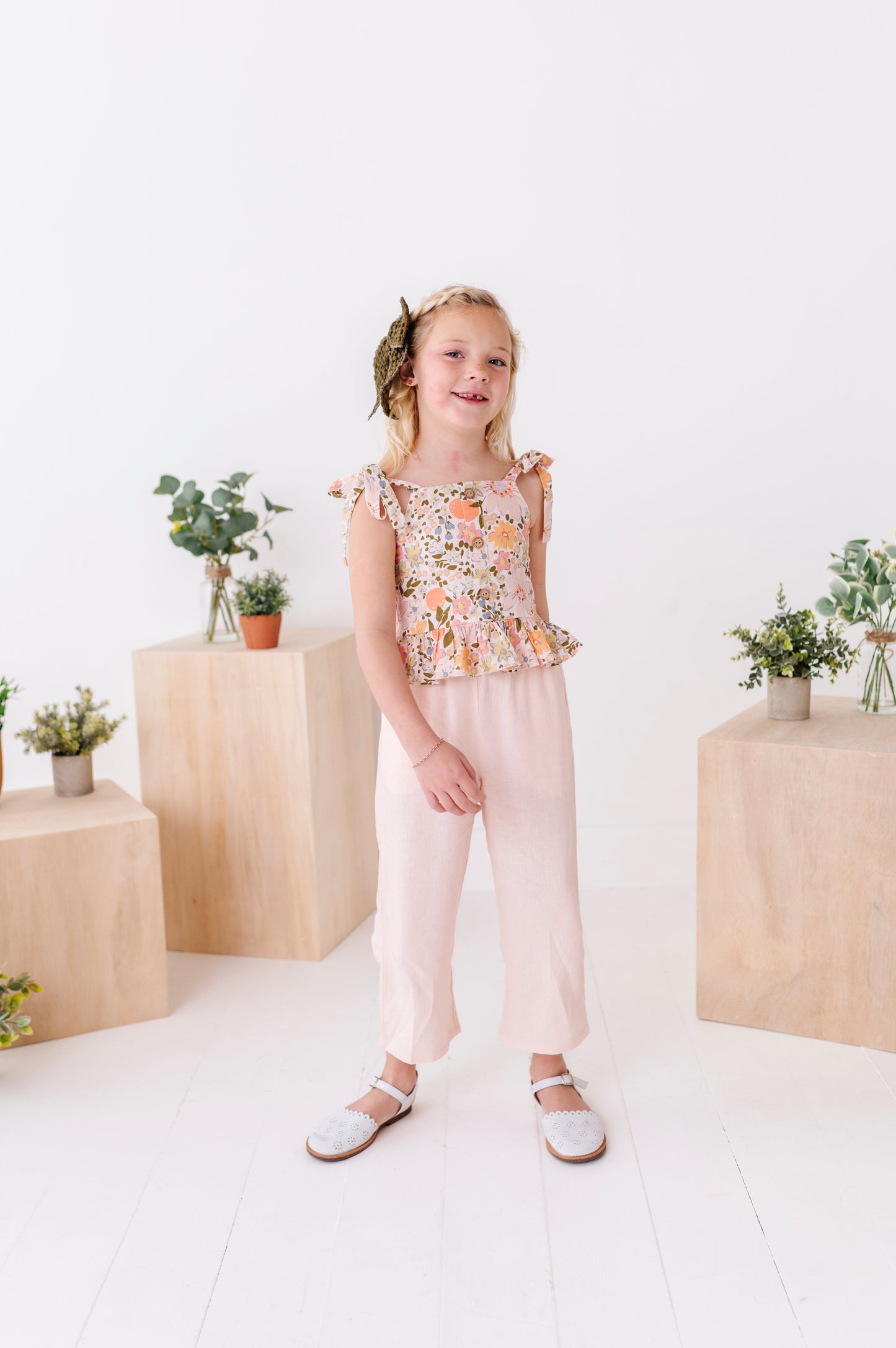 Vintage Blooms | Peplum + Crop Pants Set