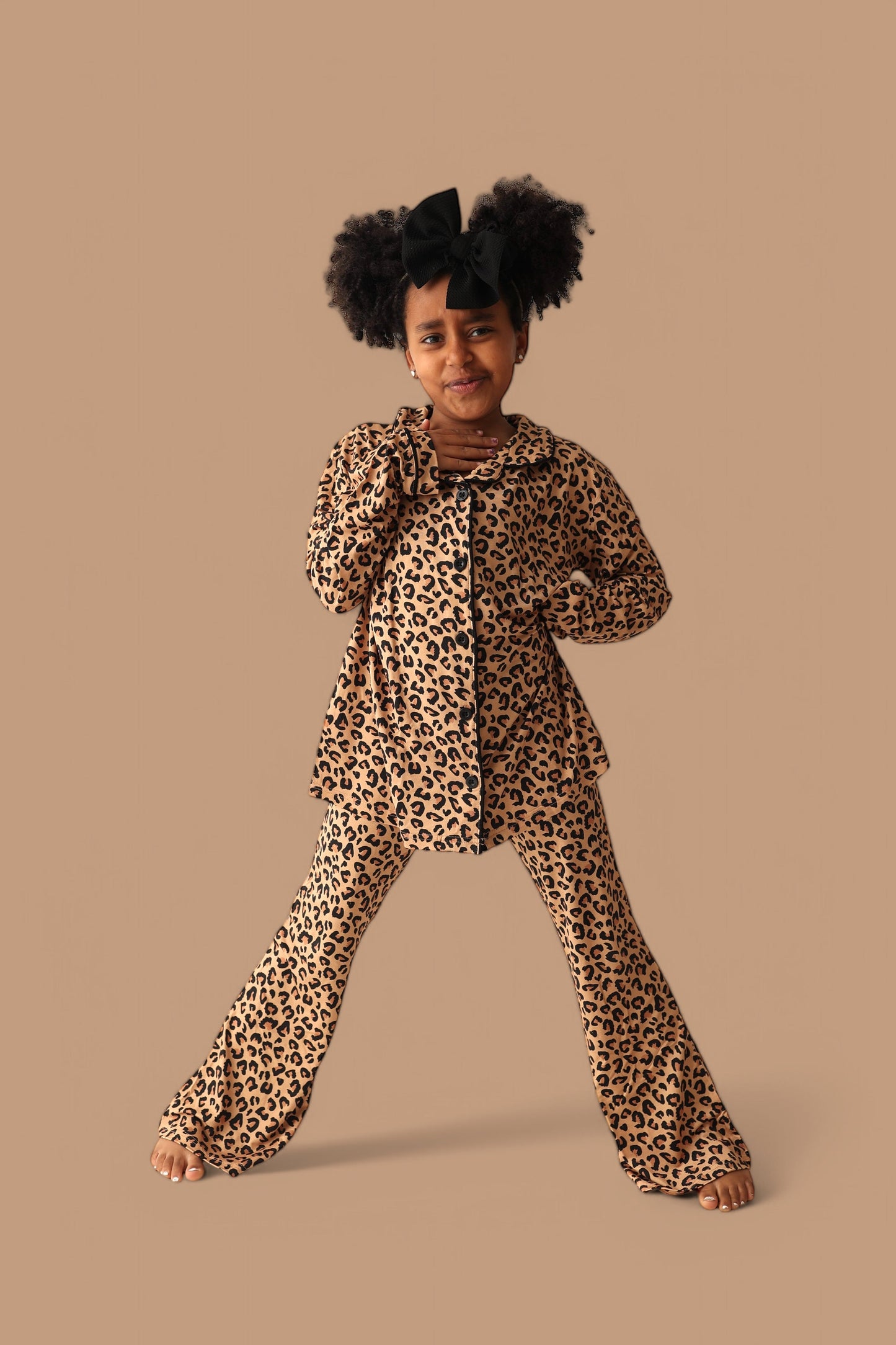 LEOPARD DREAM GIRL'S FLARE SET