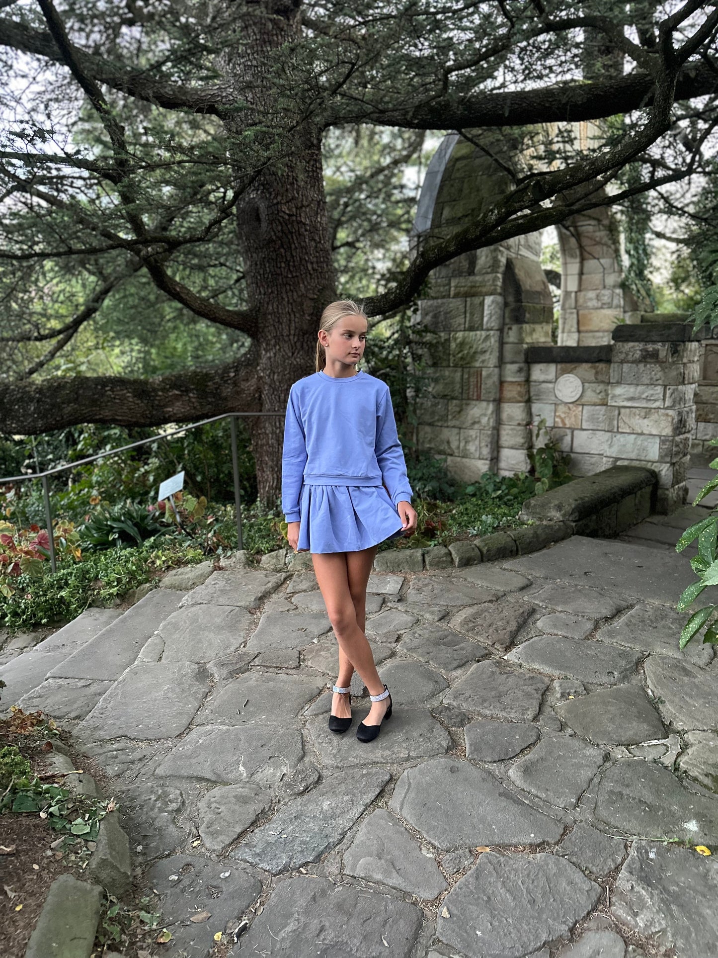 AA Blue Gathered Skort