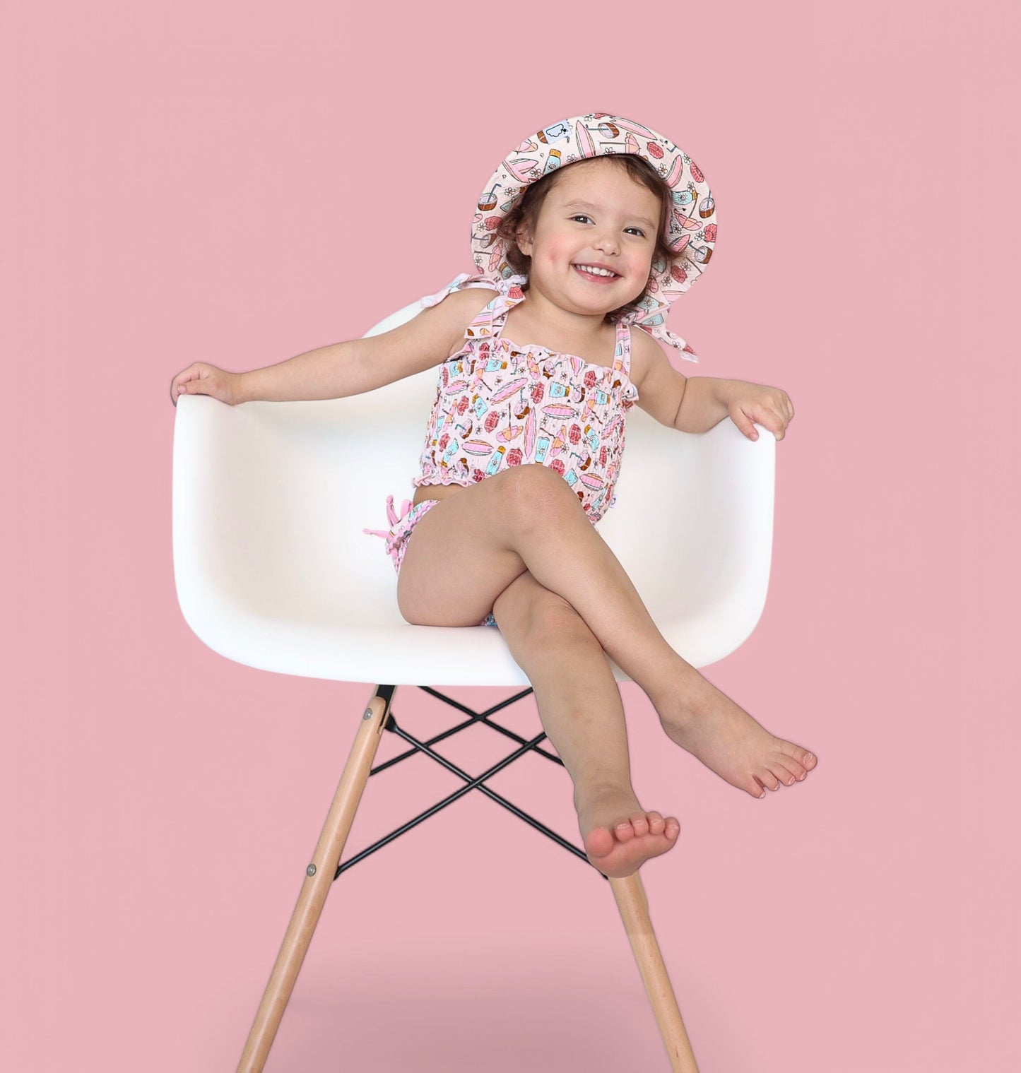 FUN IN THE SUN DREAM SMOCKED TANKINI TWO PIECE SWIM SUIT