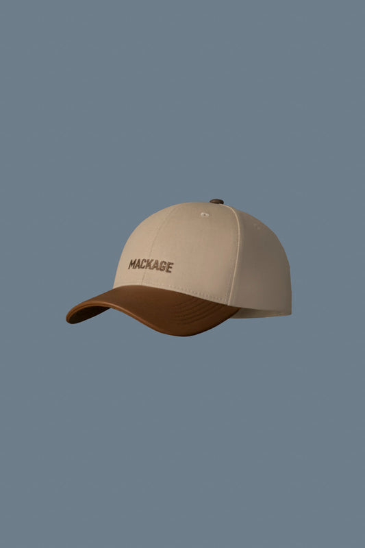 Mackage Anderson-NV Cotton Canvis Cap with Leather Brim