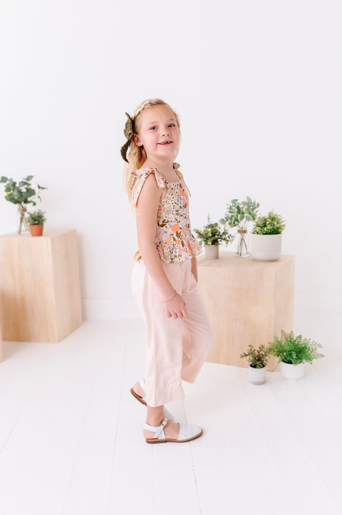 Vintage Blooms | Peplum + Crop Pants Set