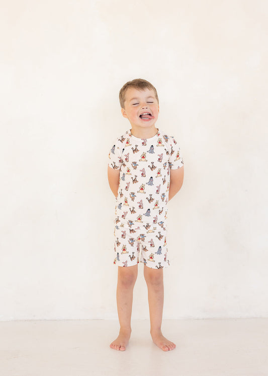 Pooh (Ribbed) | Bamboo Toddler Short Set