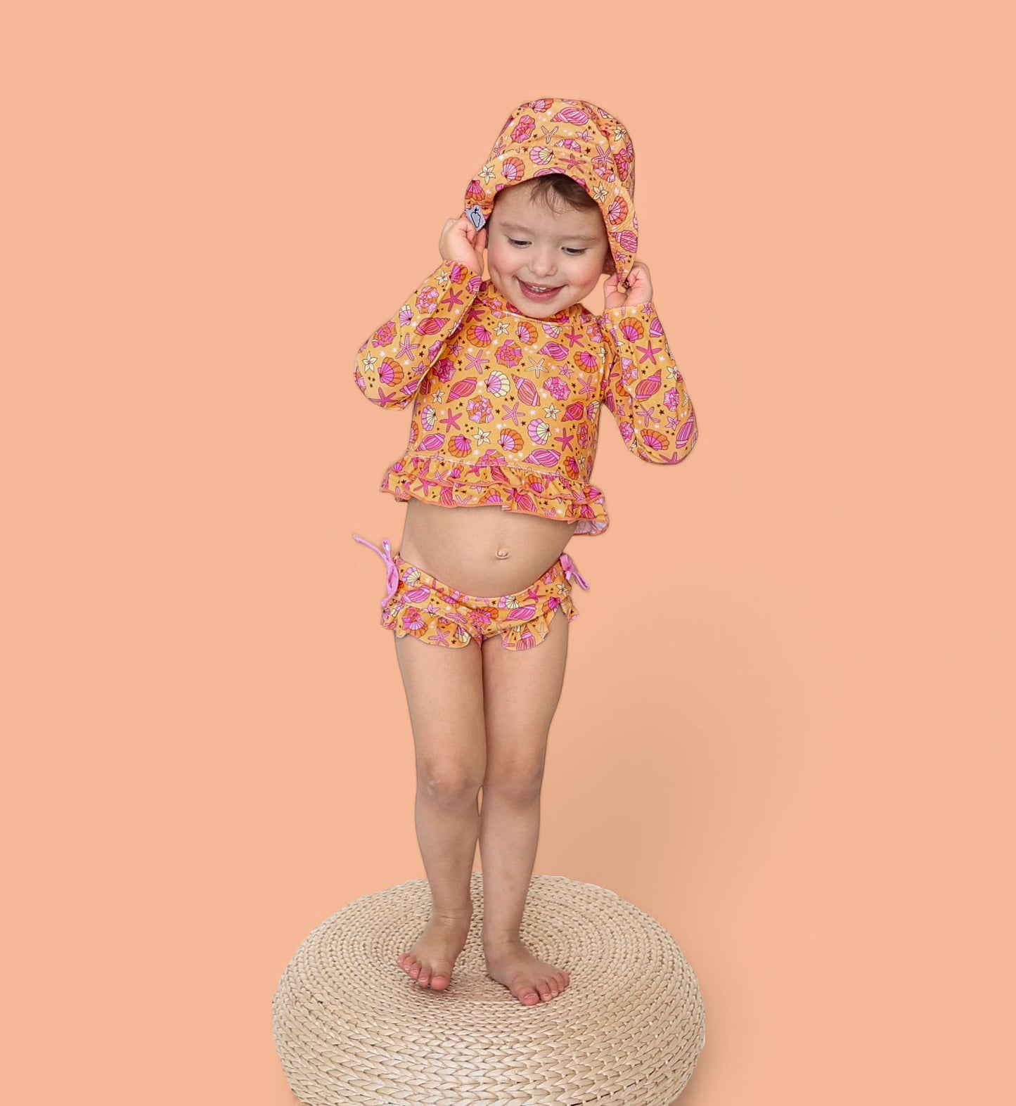 SHELLO SUMMER DREAM SMOCKED TANKINI TWO PIECE SWIM SUIT