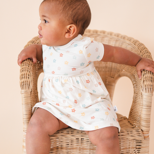 Bamboo Short Sleeve Twirl Bodysuit Dress