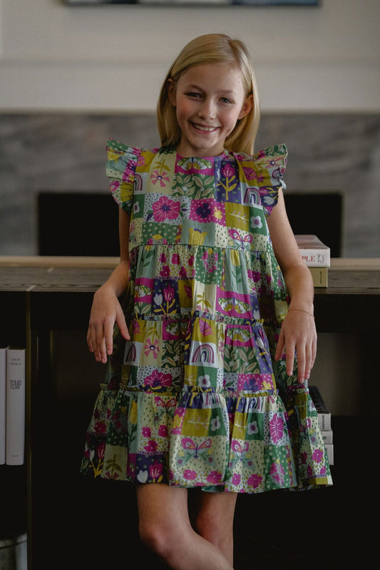Girls Meredith Dress | Sunshine Quilt Dress