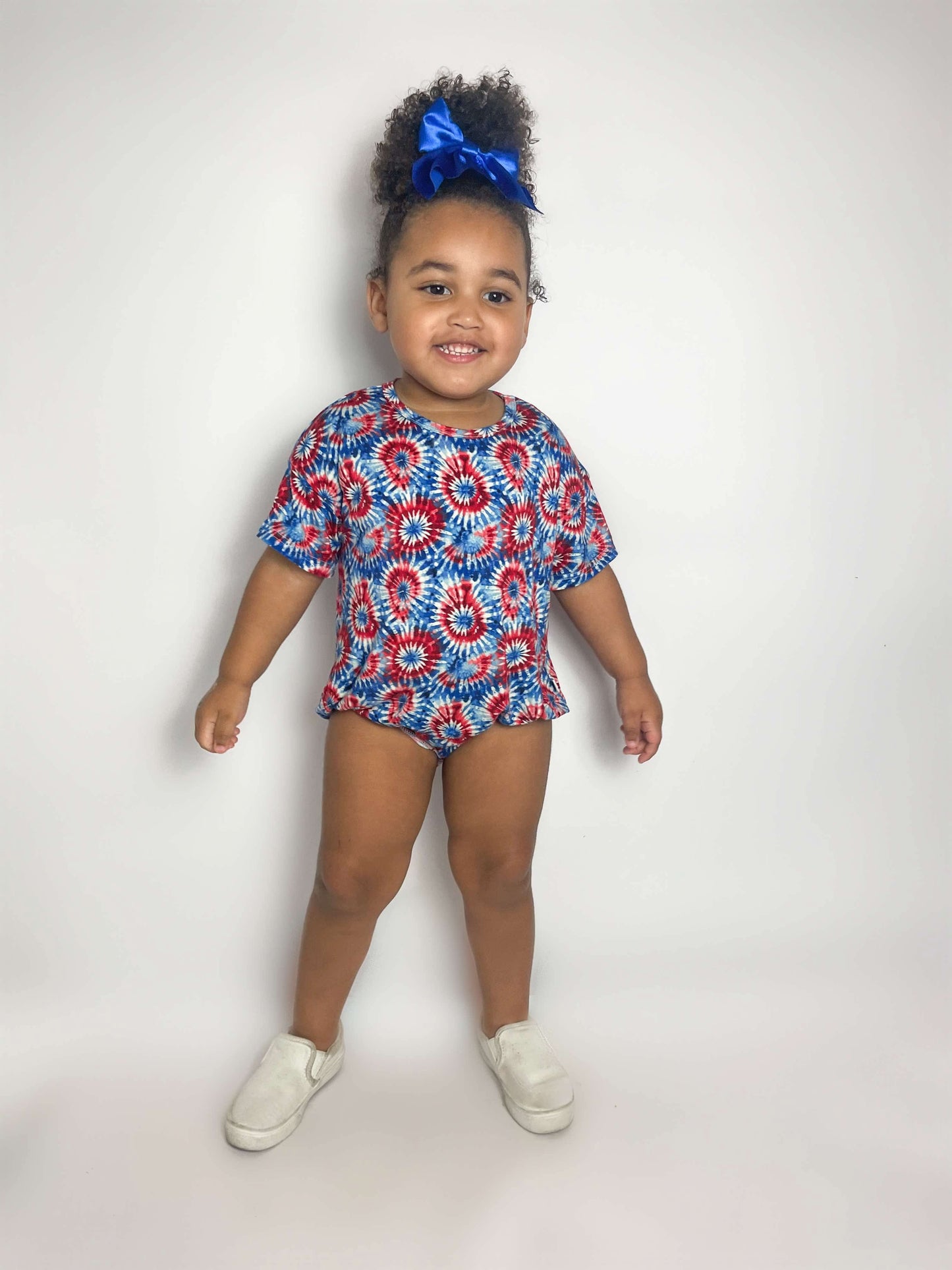 USA Tie Dye Oversized Bamboo Romper