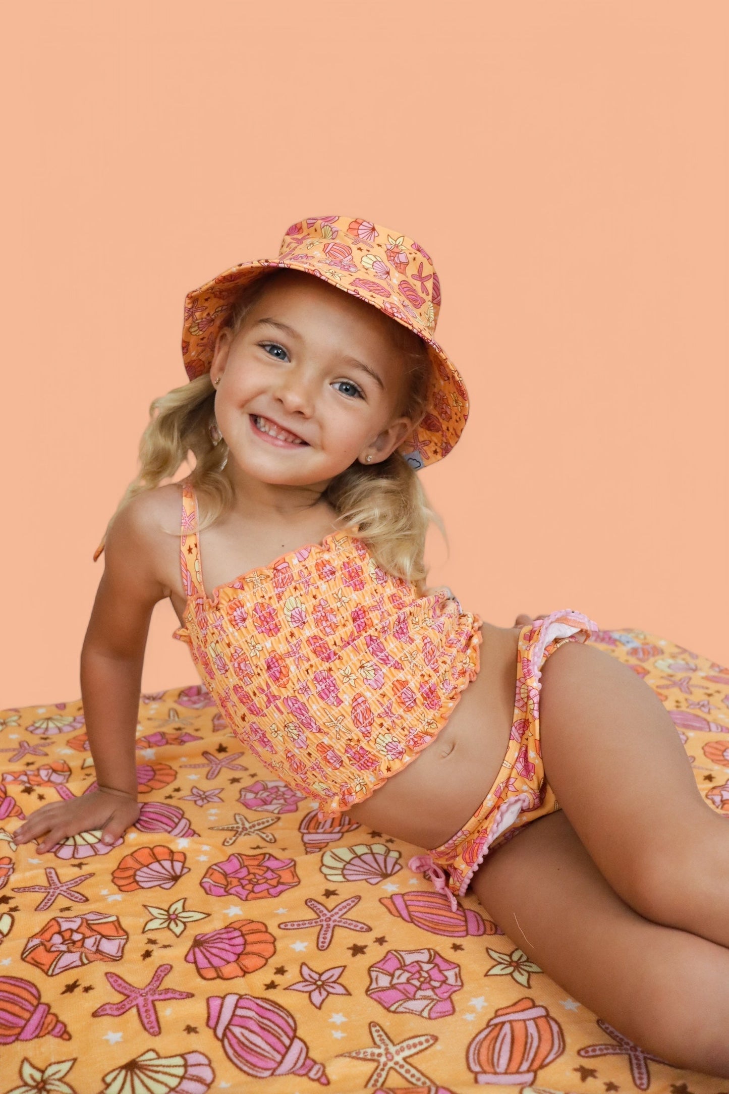 SHELLO SUMMER DREAM SMOCKED TANKINI TWO PIECE SWIM SUIT