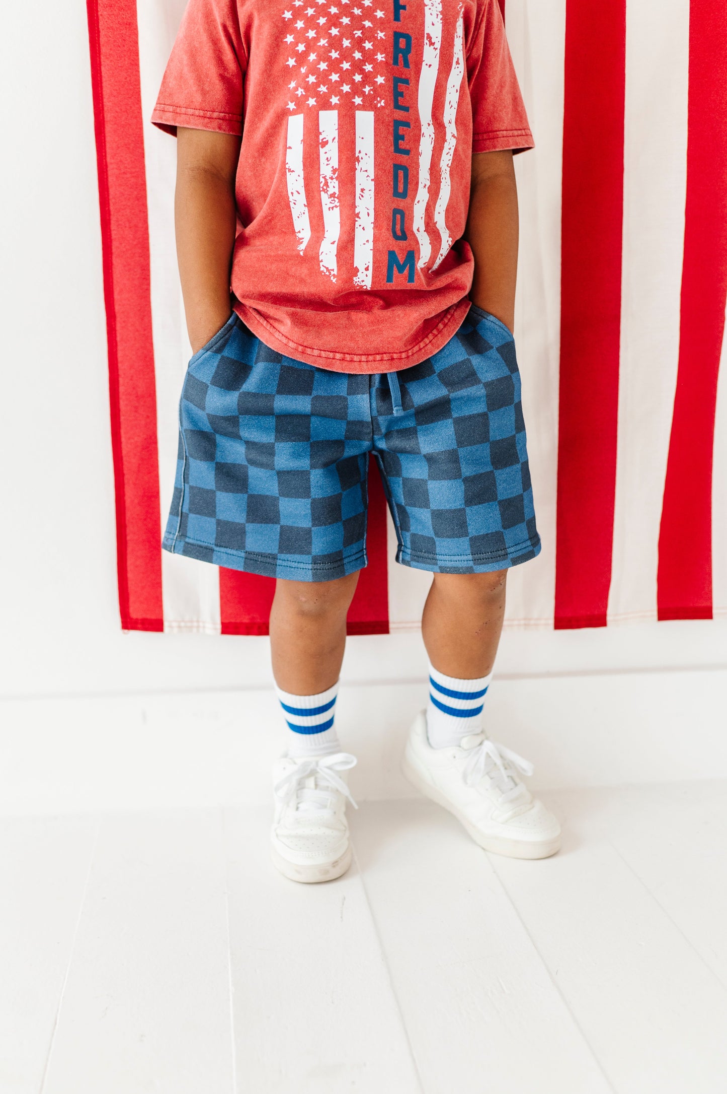 Dark Blue Check | BOYS Shorts