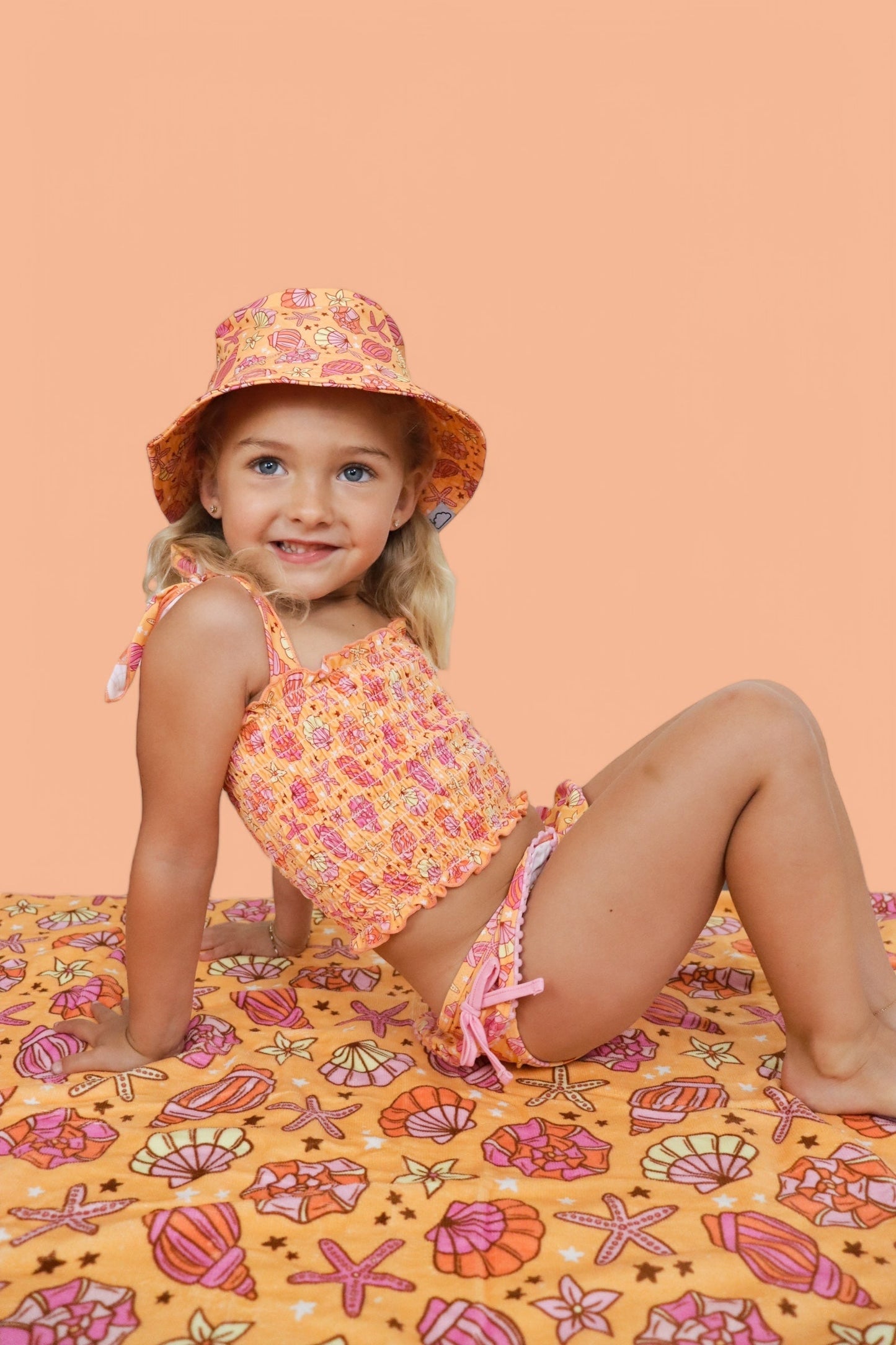 SHELLO SUMMER DREAM SMOCKED TANKINI TWO PIECE SWIM SUIT