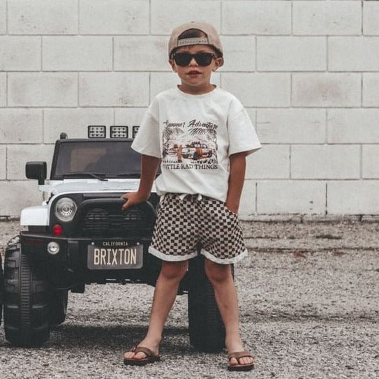 [PRE-ORDER] CHECK 'YA LATER SHORTS - BROWN/BEIGE