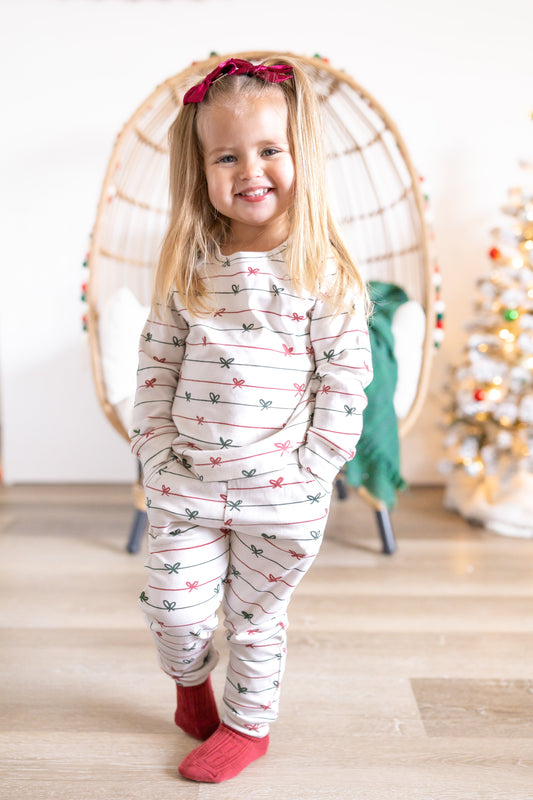 Tied with a Bow Christmas Organic Cotton Lounge Set