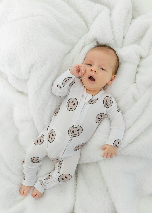 Smiley | Bamboo Zip Pajamas