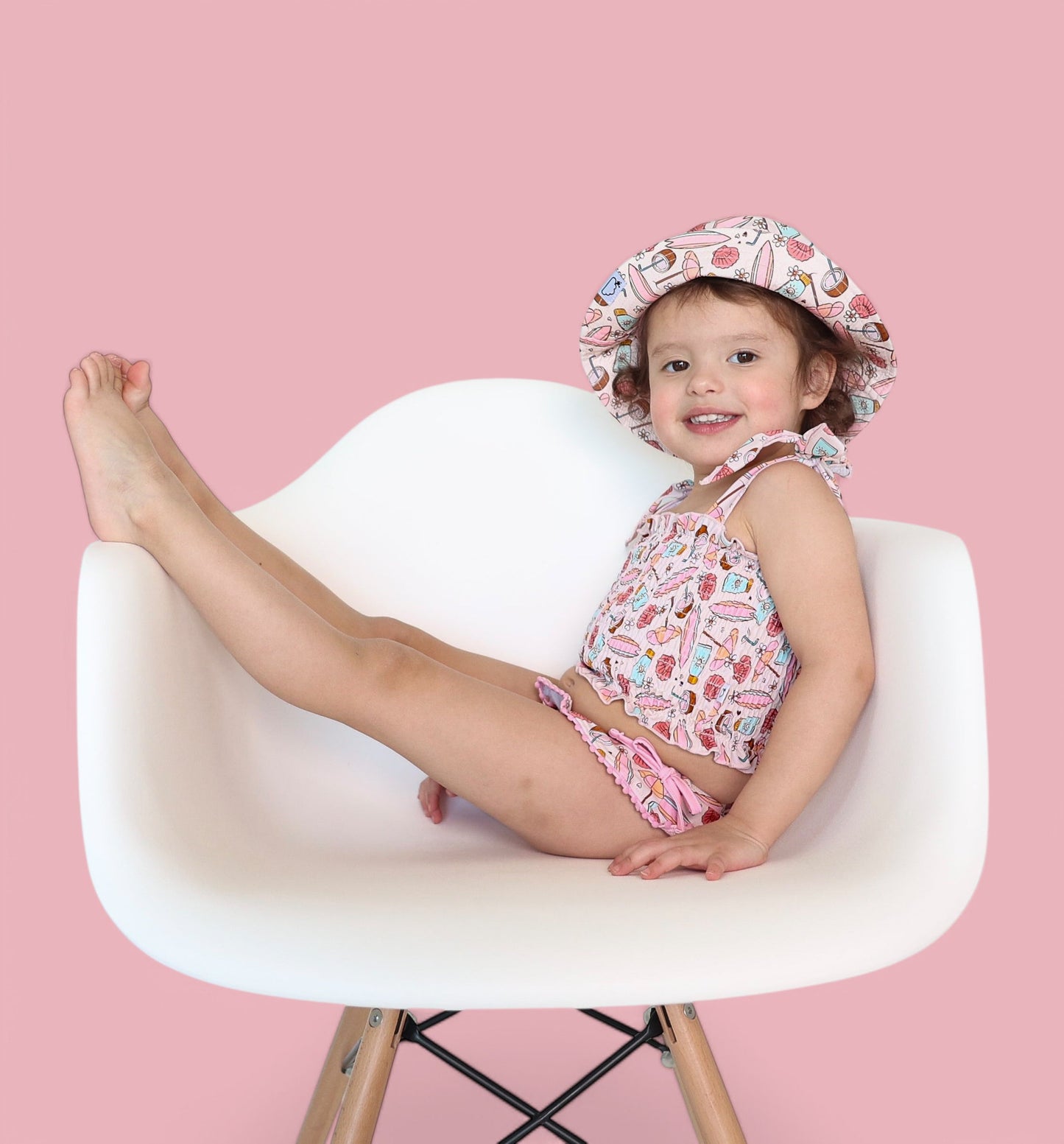 FUN IN THE SUN DREAM SMOCKED TANKINI TWO PIECE SWIM SUIT