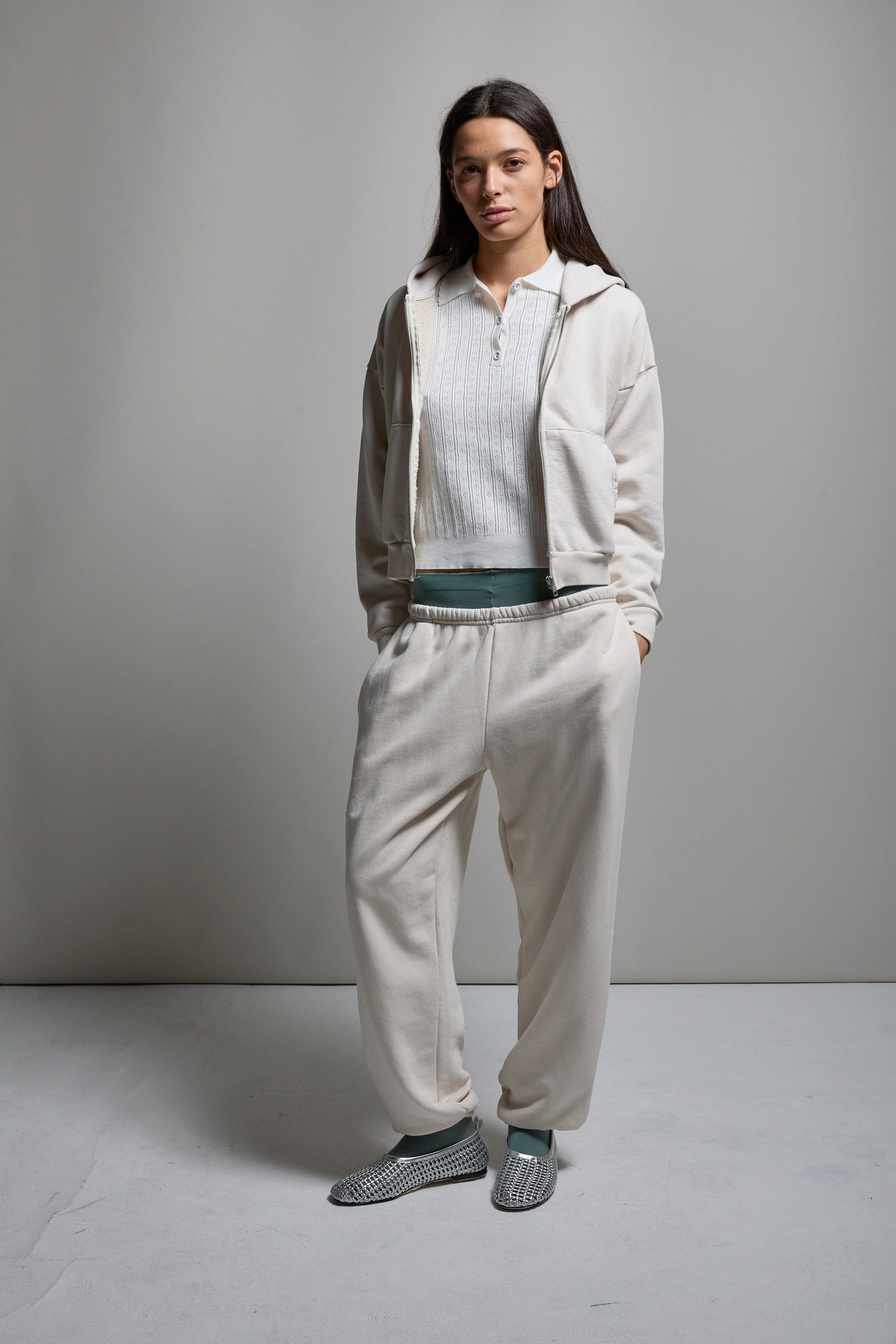 Rosie Cropped Zip-Up Hoodie