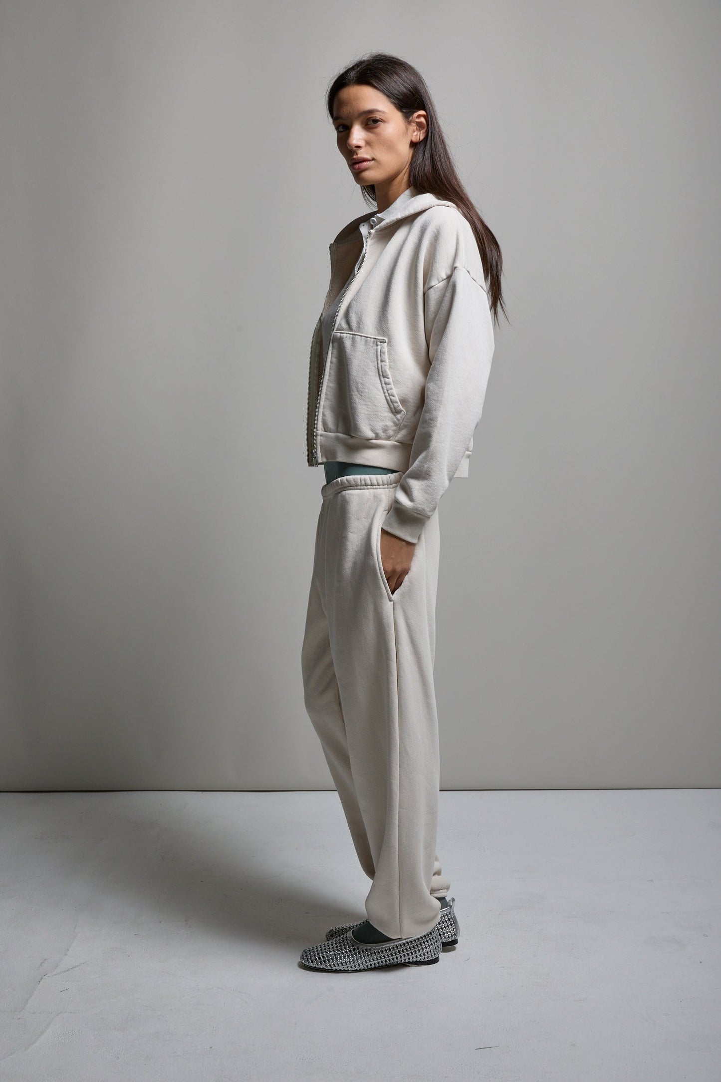 Rosie Cropped Zip-Up Hoodie