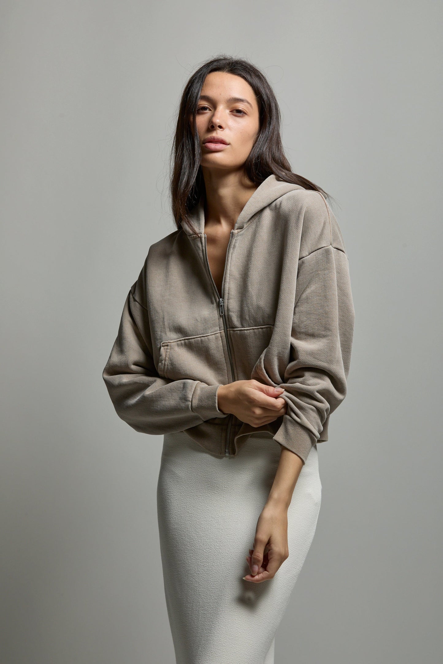 Rosie Cropped Zip-Up Hoodie