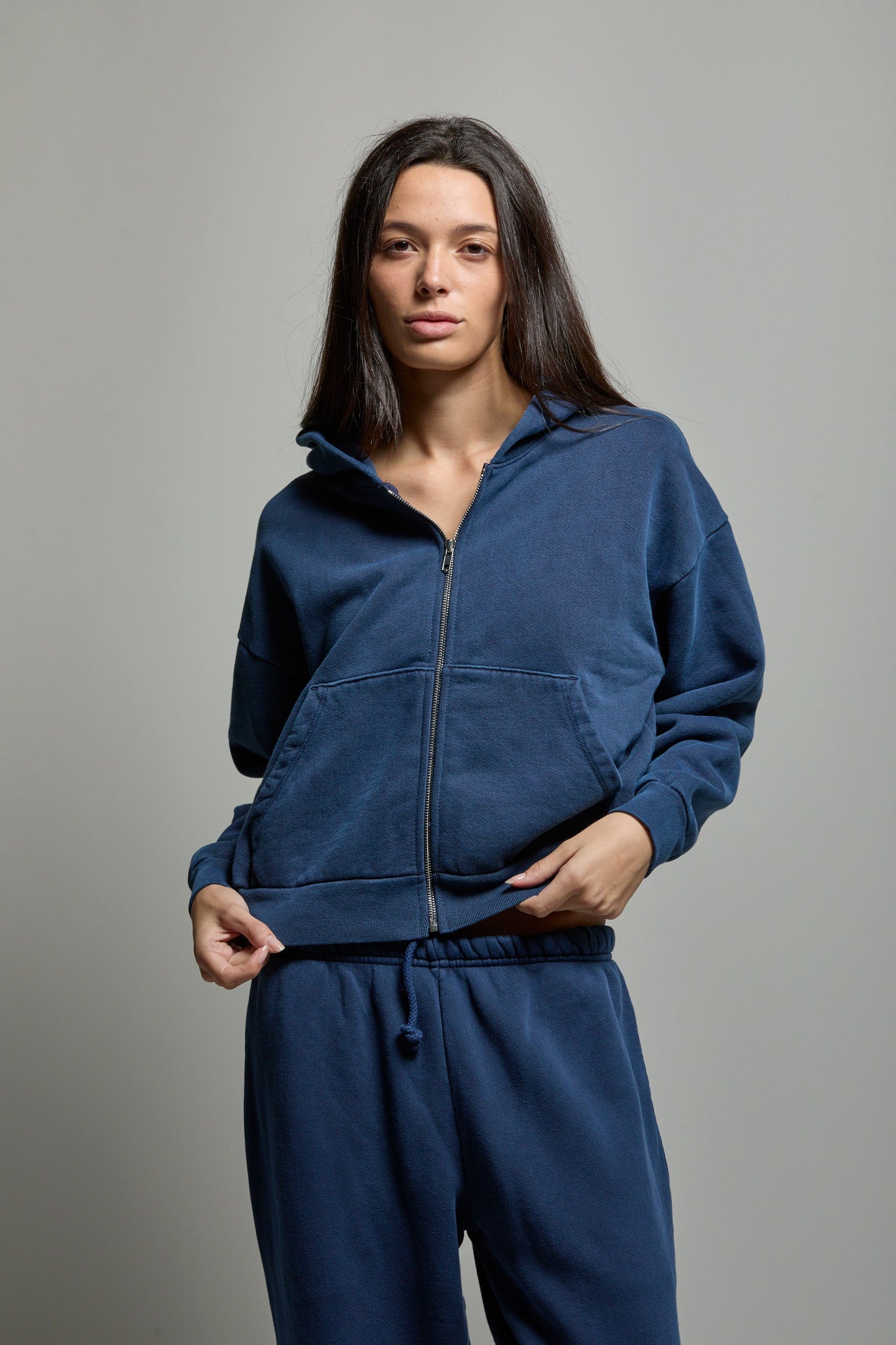 Rosie Cropped Zip-Up Hoodie