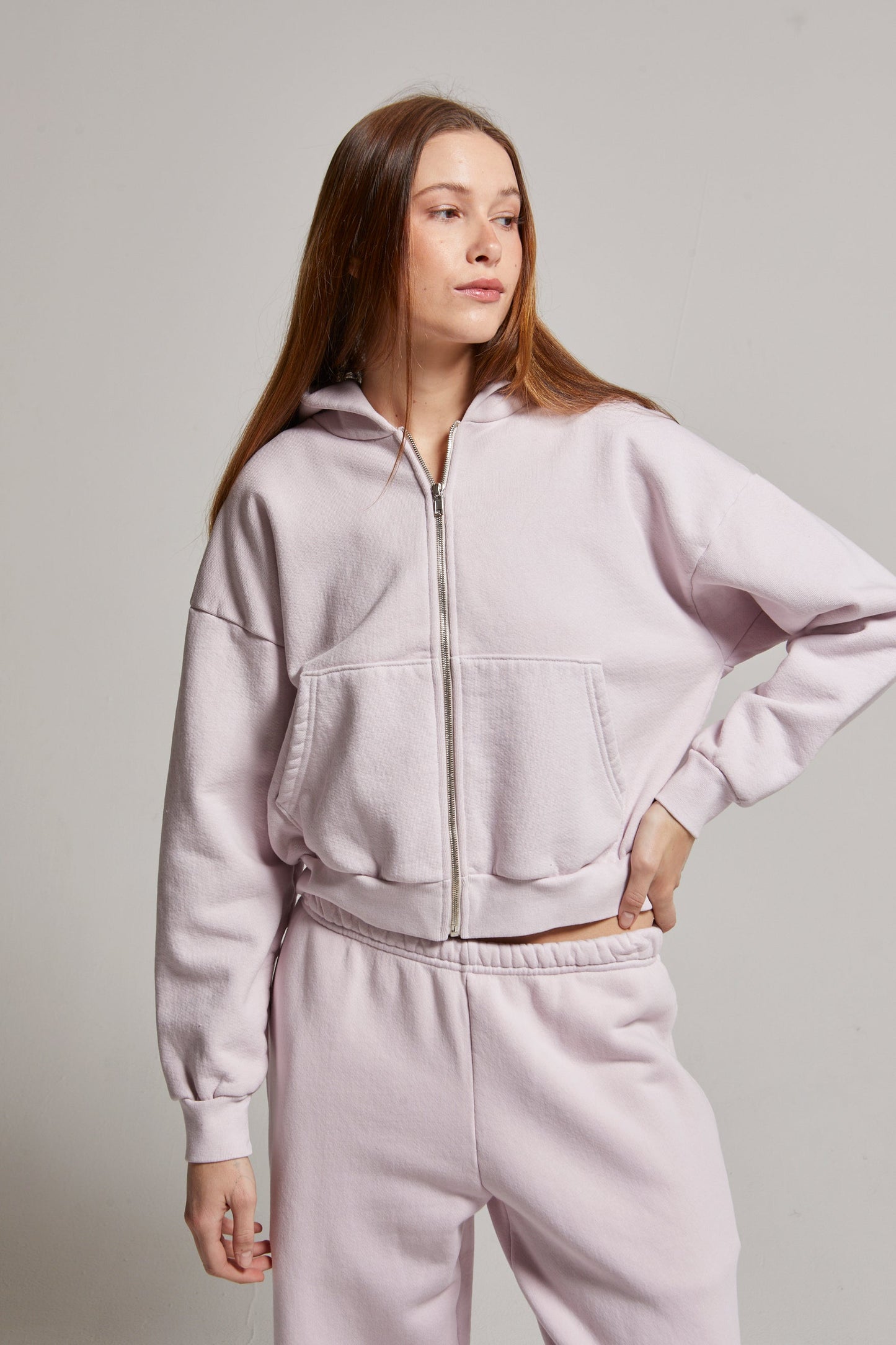 Rosie Cropped Zip-Up Hoodie