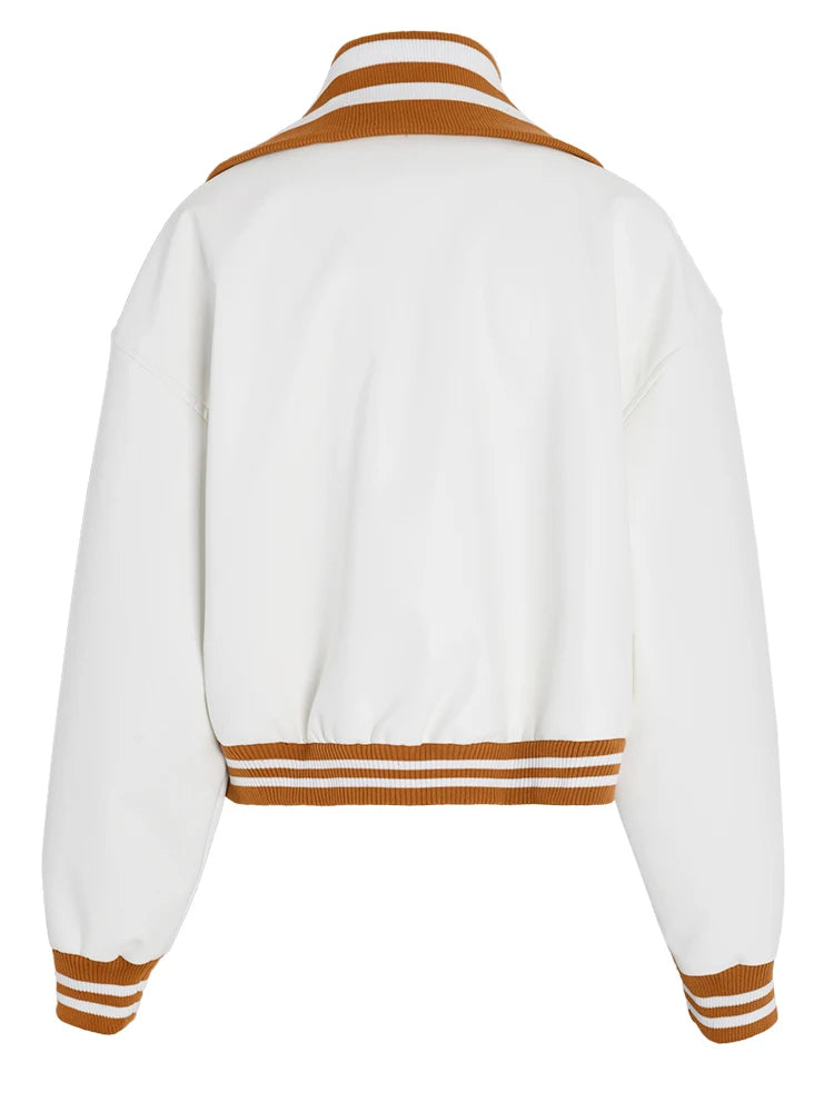 Color-block PU Leather Jacket, Soho