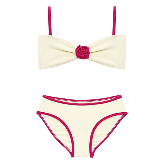 Cream Raspberry Binded Mini Rosa x Lulu Bikini Set