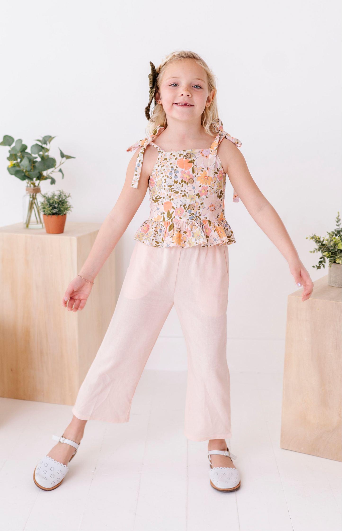 Vintage Blooms | Peplum + Crop Pants Set