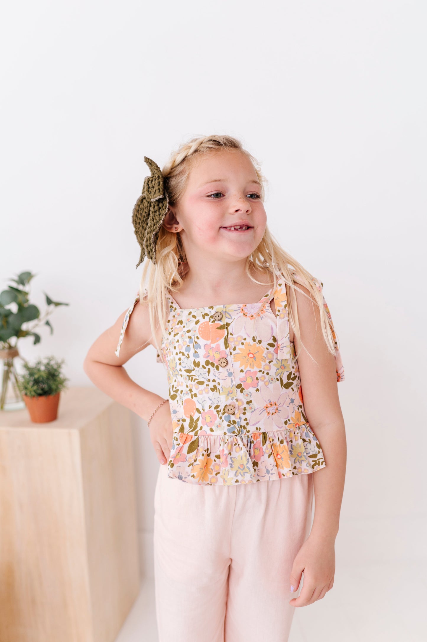 Vintage Blooms | Peplum + Crop Pants Set
