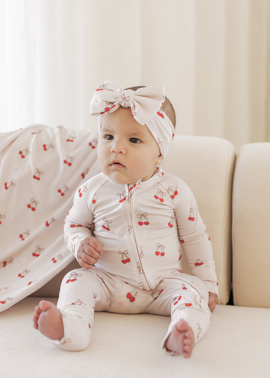 Cherry | Bamboo Zip Pajamas