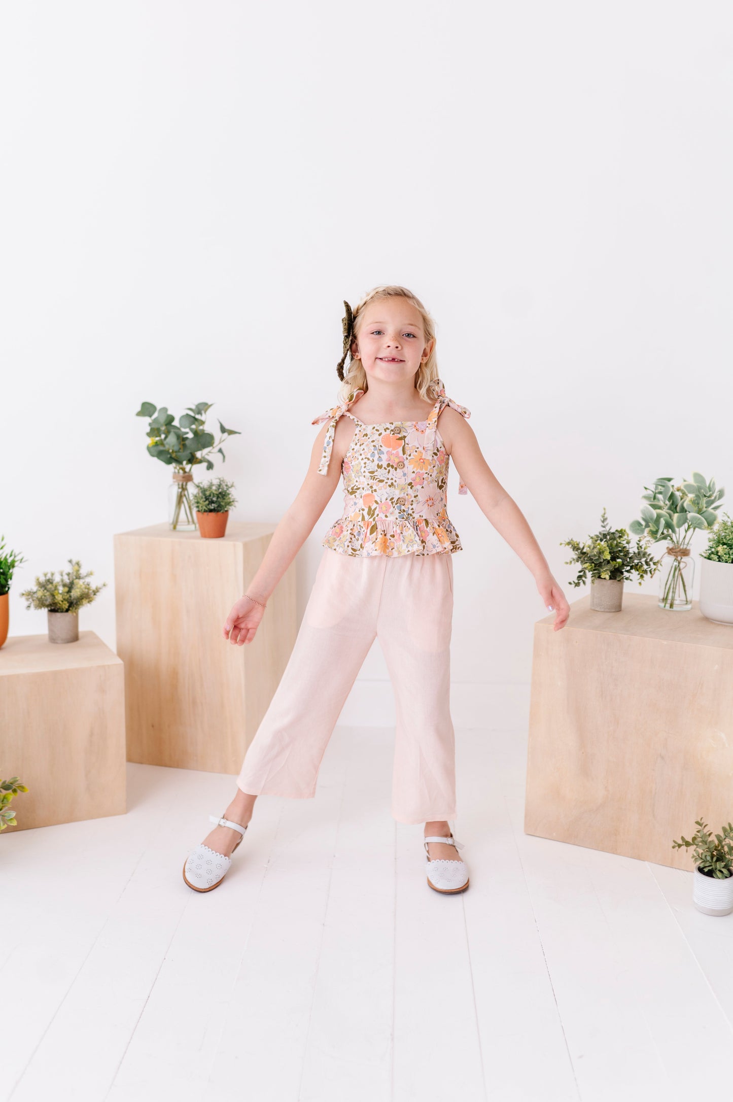 Vintage Blooms | Peplum + Crop Pants Set
