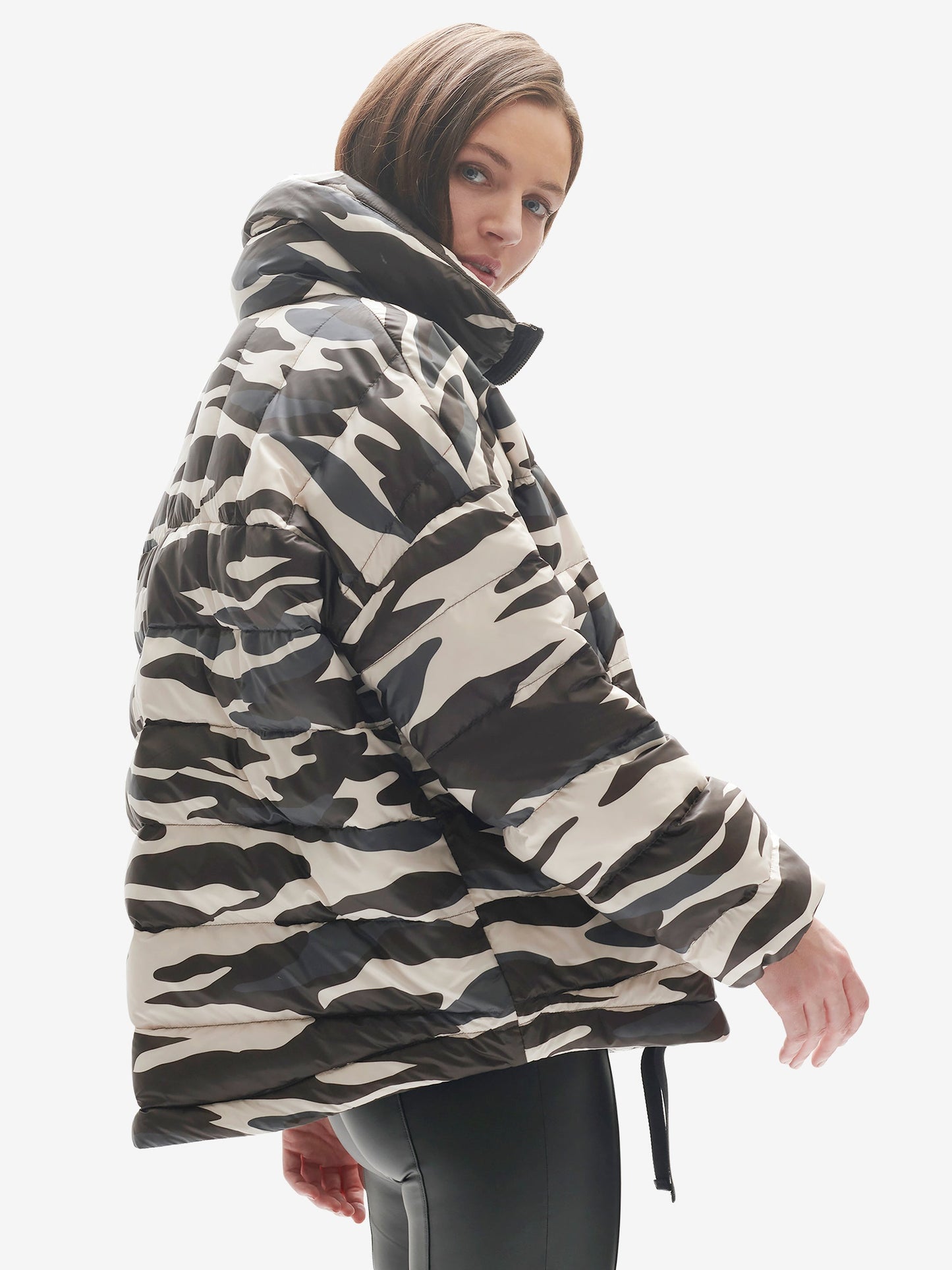 Down Half Zip - Zebra