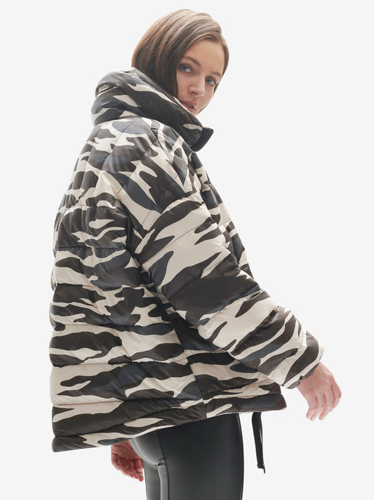 Down Half Zip - Zebra