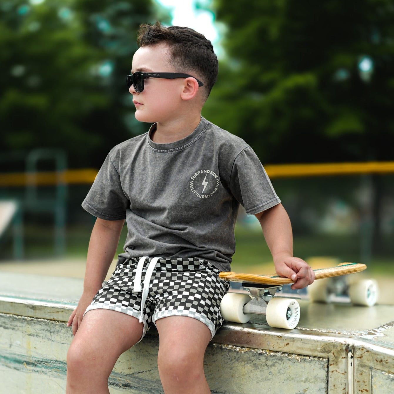 [PRE-ORDER] CHECK 'YA LATER SHORTS - BLACK/GREY