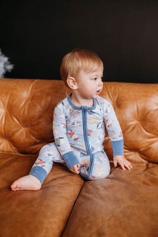 Whiskers (Blue) Romper BDLJ